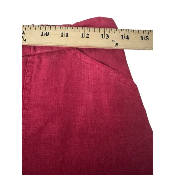 Bryn Walker 100% Linen Wide Leg Pants Medium Beige Red USA Elastic Waist #J7-5 - Picture 8 of 11